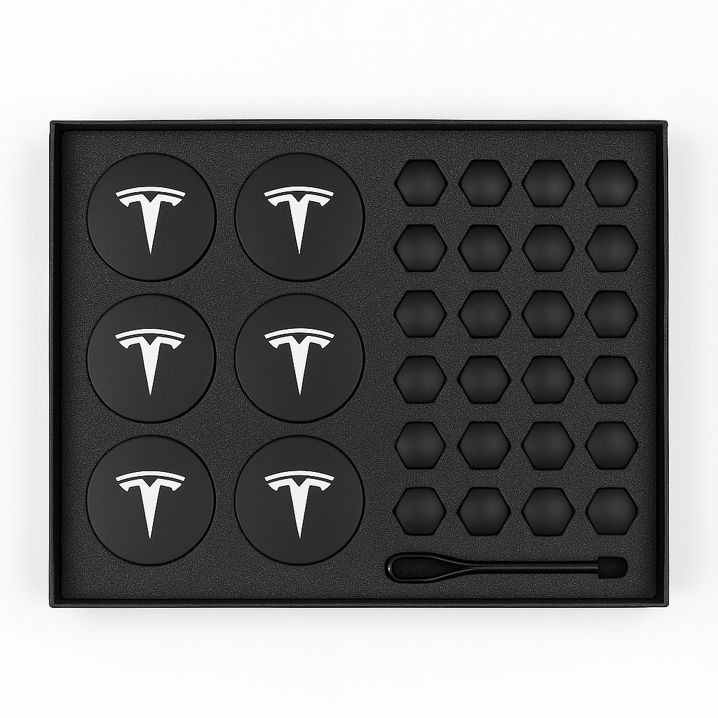 Tesla Navkapsel / Hub Cap Set – Passar Alla Tesla Fälgar