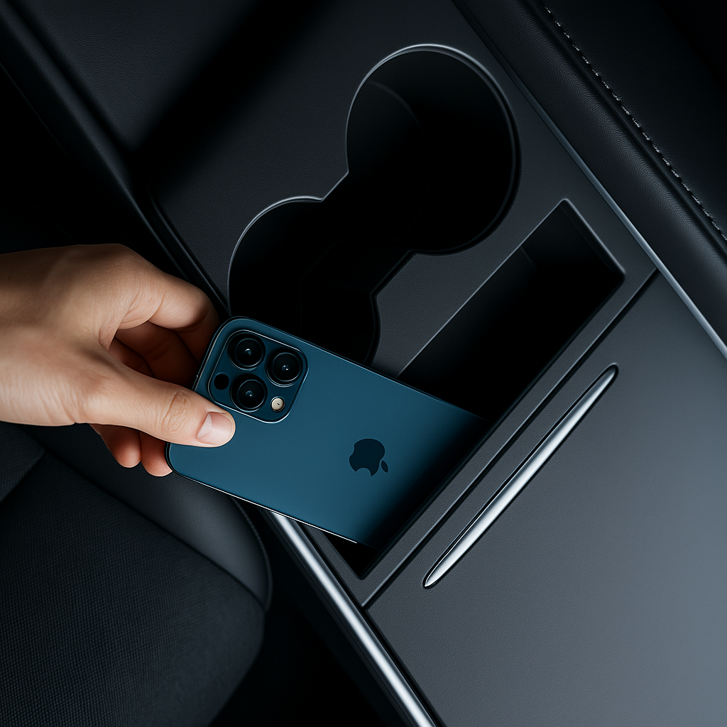 Telefonfack till mittkonsol – Tesla Model 3 (2021–2022) & Model Y