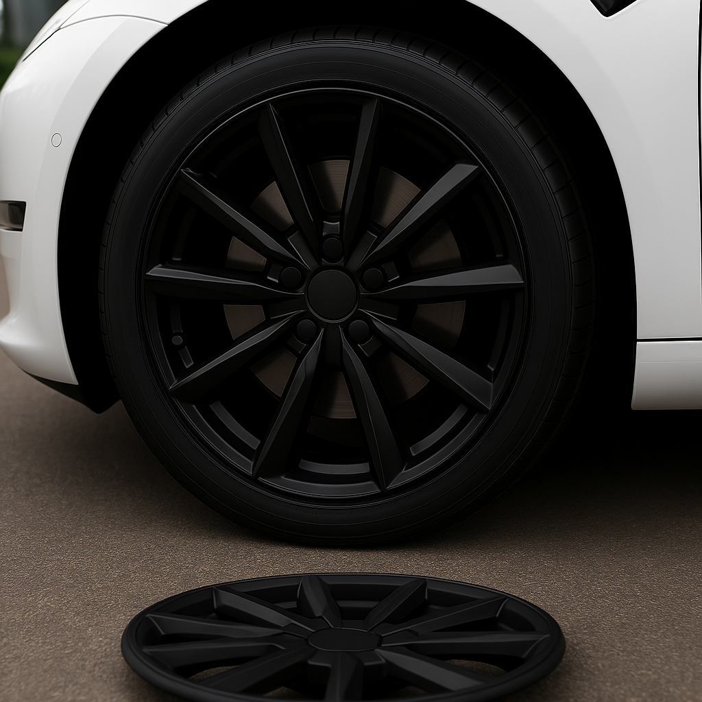 Tesla Navkapslar Däckkåpa 18” – Sportig Look & Skydd för Fälgar (Svart)