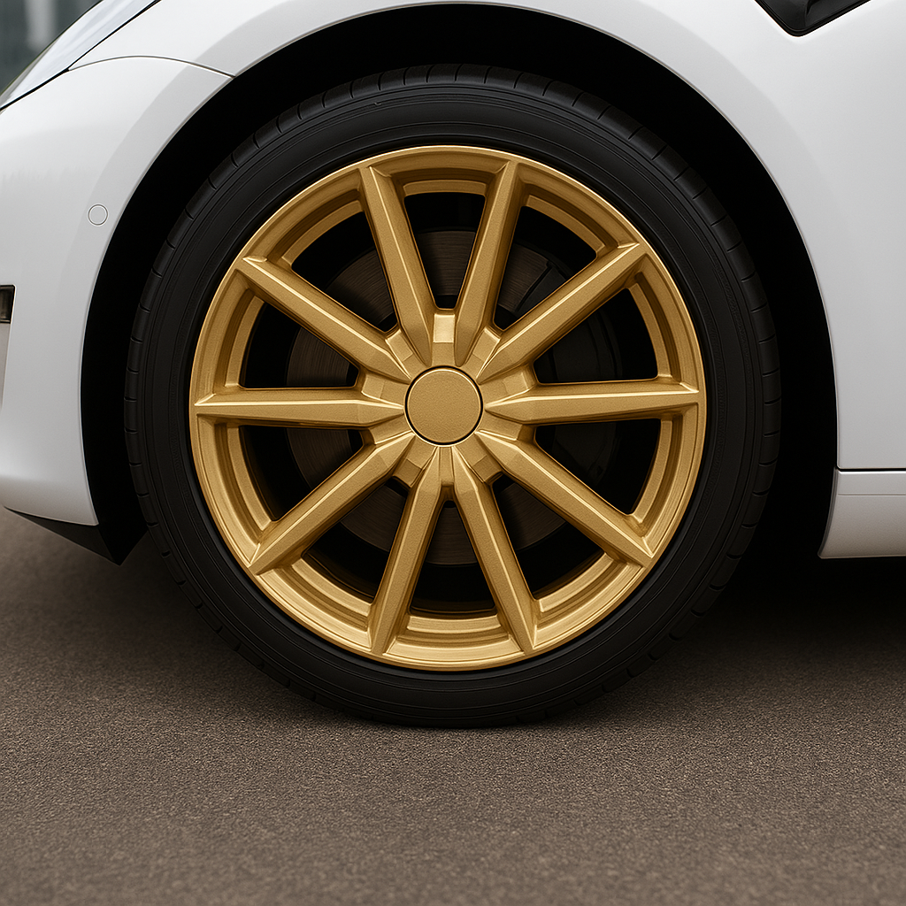Tesla Navkapslar Däckkåpa 18” – Sportig Look & Skydd för Fälgar (Guld)