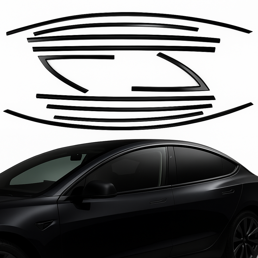 Fönsterdekorlist 10-delars set för Tesla Model 3 2017–2020