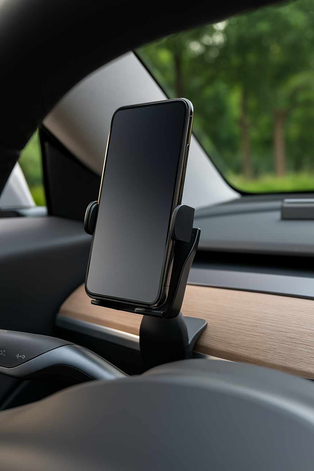 Magnetisk telefonhållare monterad på instrumentbräda i Tesla – kompatibel med Model 3, Y, S och X
