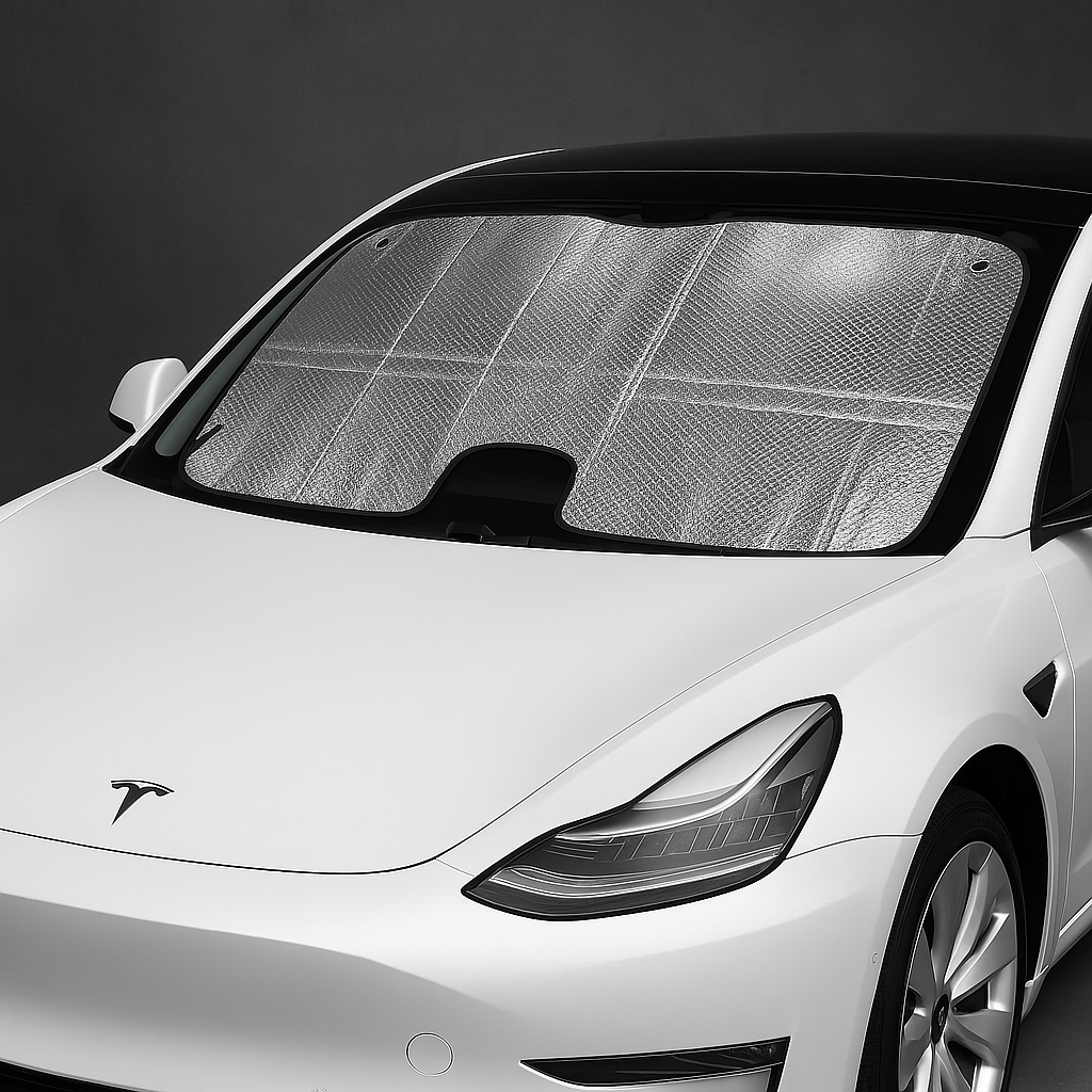 Solskydd för vindruta på Tesla Model 3 – reflekterar UV och IR-strålning
